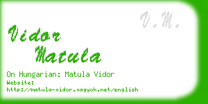 vidor matula business card